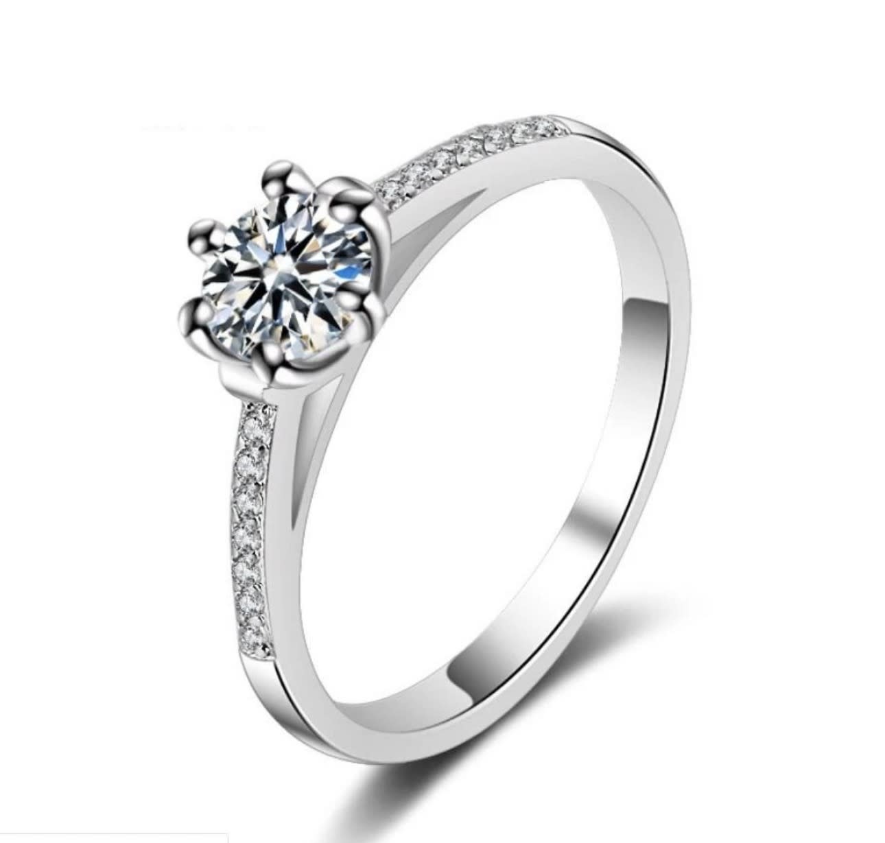 White Gold Plated Silver Ring