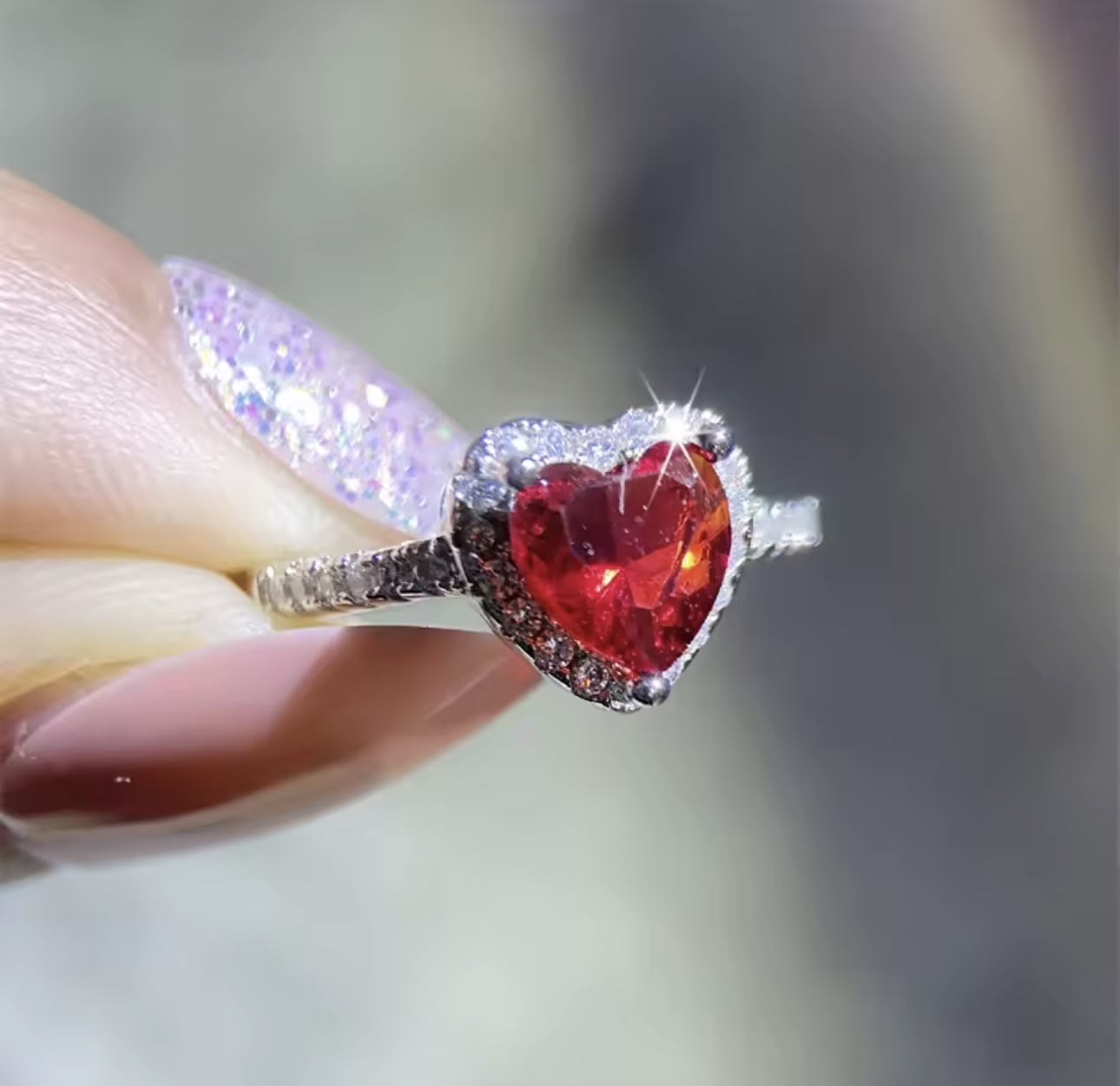 Red Heart Ring for Women