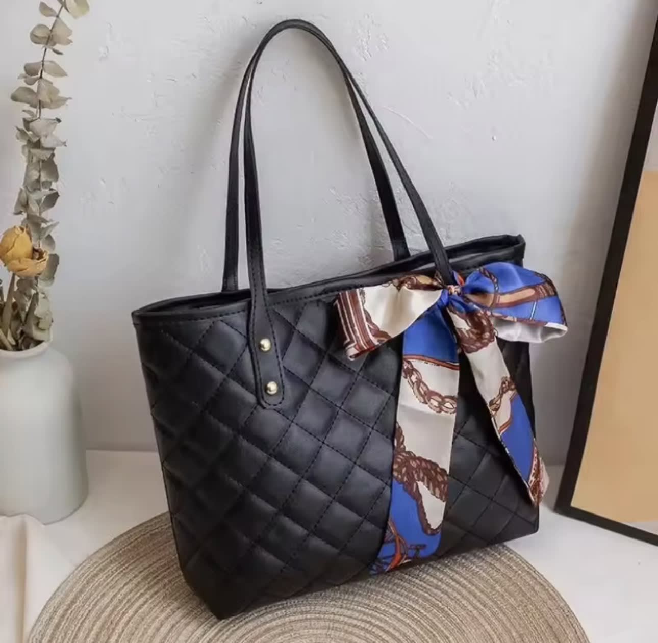 Quilted Tote Shoulder Bag